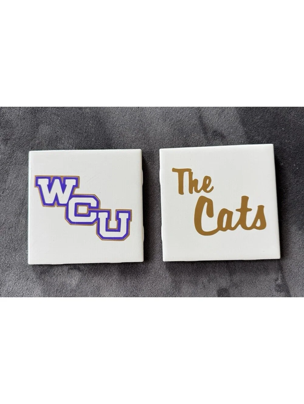Western Carolina Coasters-Ceramic Shine With Cork Back/WCU/The Cats